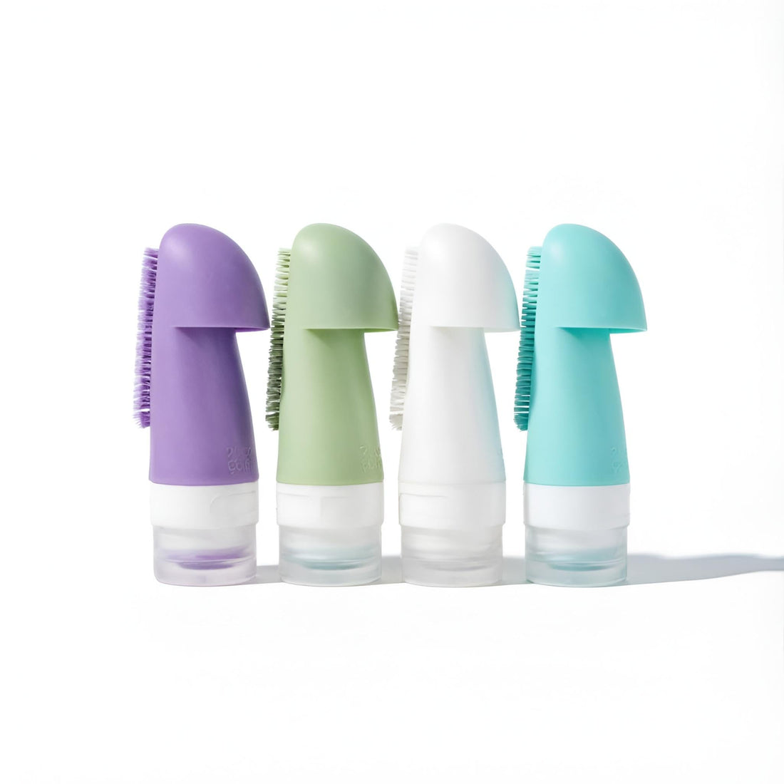 Care Sets - Flexible silicone bottles for shampoo and lotion. This 4-item pack offers durability and ease of use. Ideal for squeezing creams and gels. A practical choice for modern bathroom tools