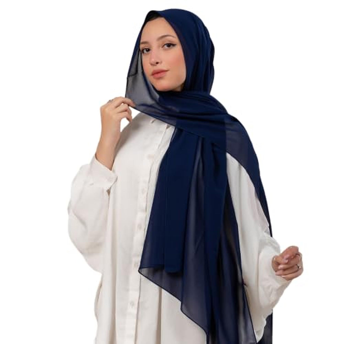 Women's Chiffon Hijab Scarf, 175 x 75 cm, Lightweight Crepe Wrap, Soft Non-Slip, Full Coverage Islamic Headscarf