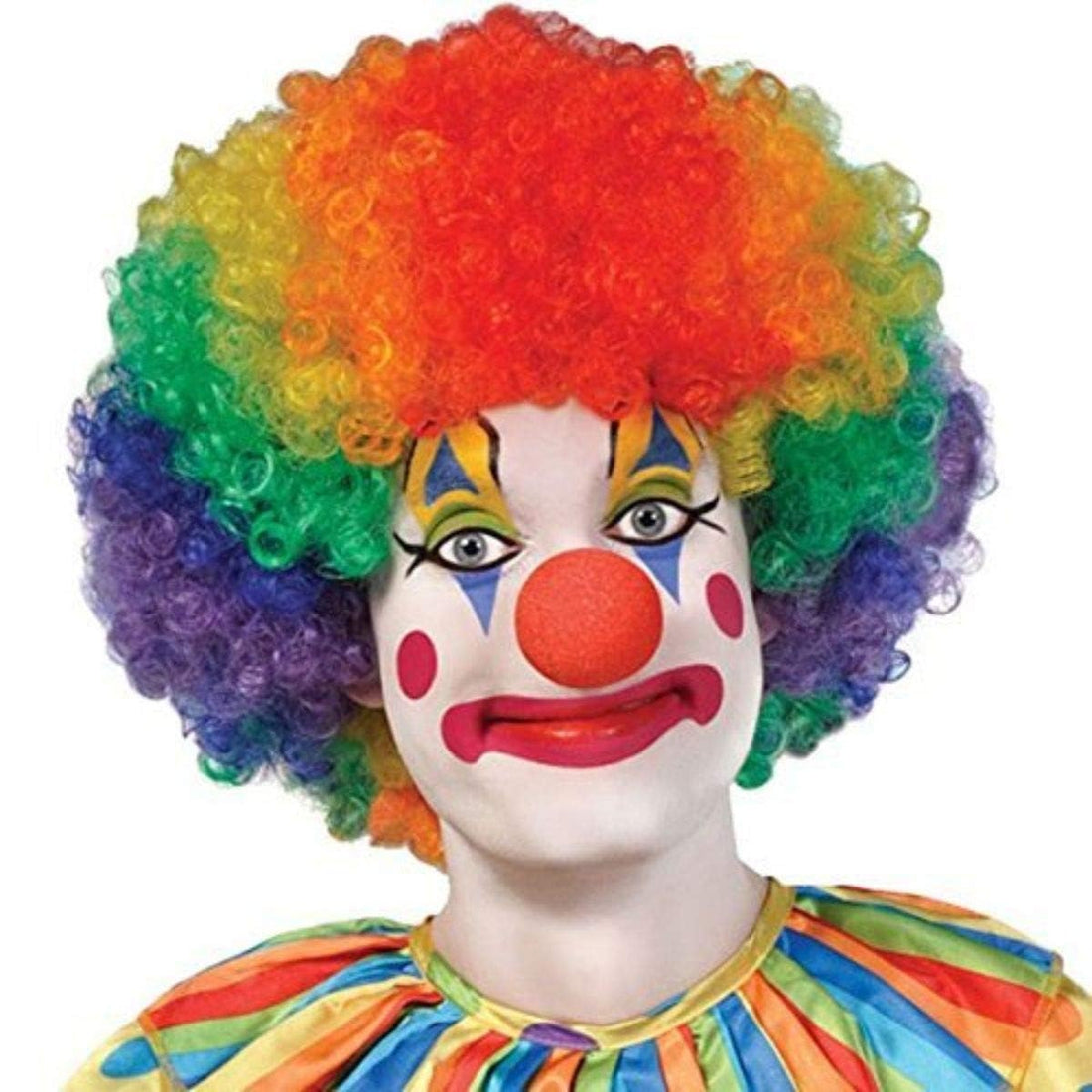 Wonka ProKart Premium Fluffy Afro Synthetic Clown Wig for Kids and Adults Cosplay Anime Party Christmas Halloween Fancy Funny Wigs (Rainbow) (Wig only, Pack of 2)
