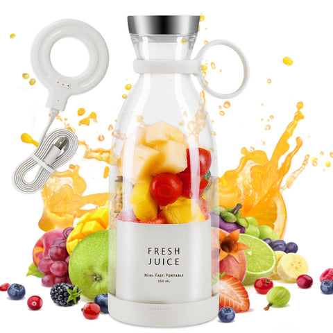 Puxitri Portable blender, usb rechargeable mini juicer blender, personal size blender for juices, shakes and smoothies, best gift for lovers to lover on valentine's day (white)