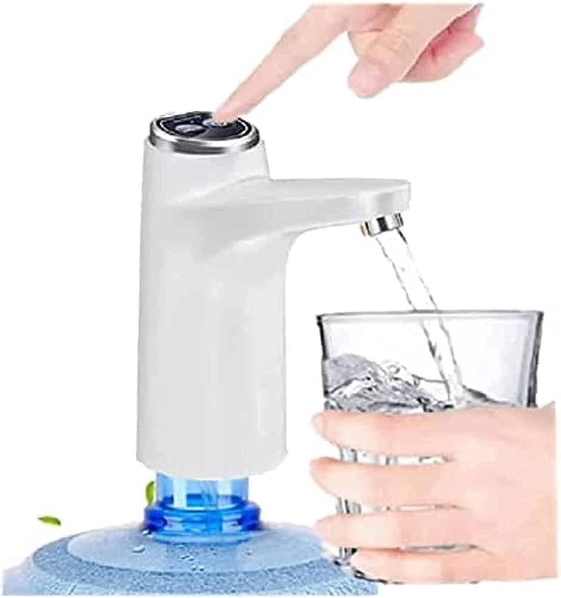Touch Electronic Water Pump - USB Charging - Compatible with All Bottle Sizes - Automatic Lock Function (White)
