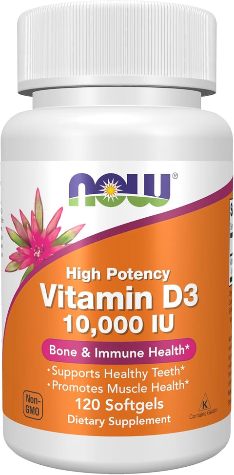 Premium Vitamin D-3 10,000 IU - Advanced Structural Harmony & Daily Vitality Support, 120 Softgels Bundle with Practical Pill Box, High-Potency Sunshine Vitamin 120-Day Essential Wellness Kit