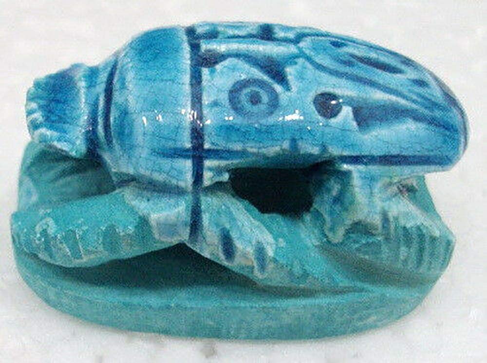 bonballoon Scarab Beetle 1.6" Figurine Paperweight Statue Egyptian Handmade Pharaoh Ancient Sculpture Collectible Mythology Miniature Figure Egypt Decorative Decoration Decor Hieroglyphics