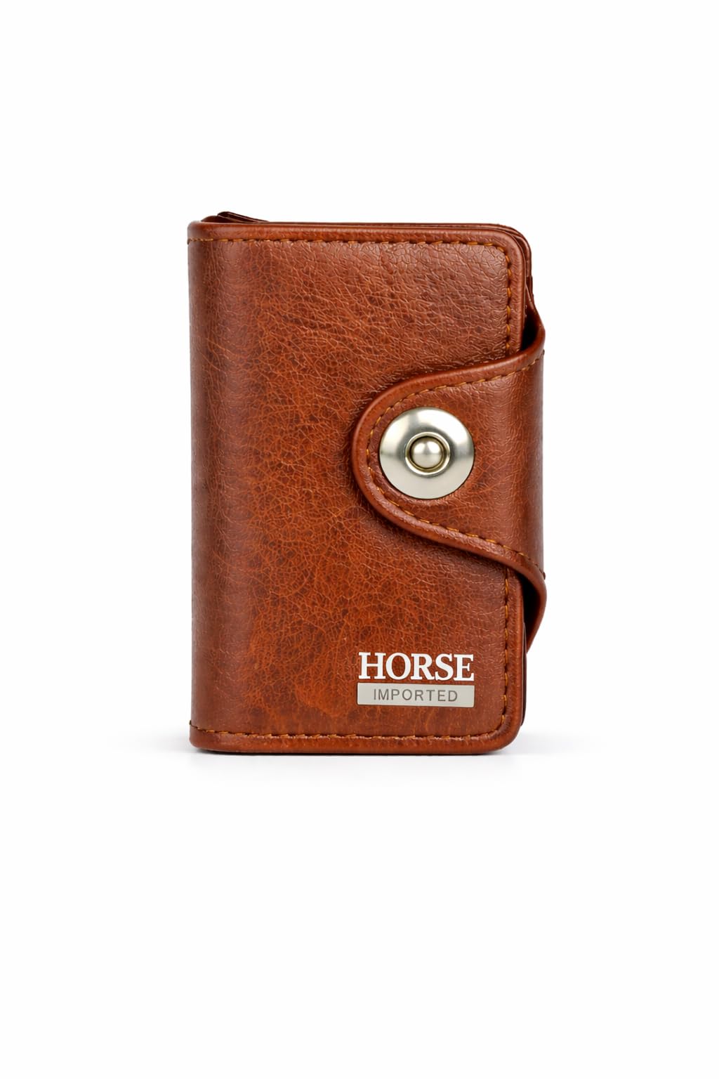 Horse Imperial Leather Card Wallet with Snap Button Closure (HORSE HAVAN)