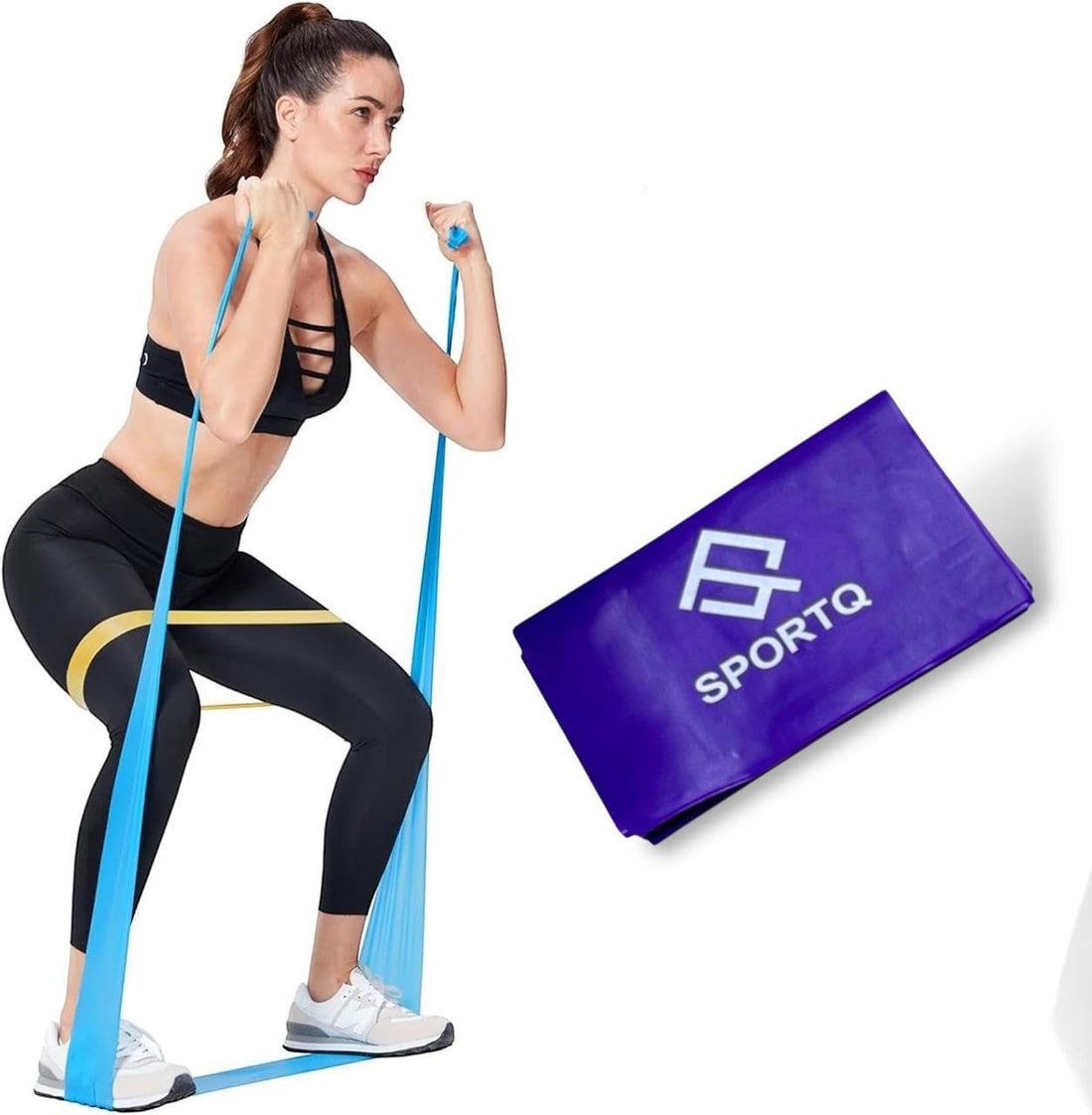 SportQ Exercise Latex Resistance Bands Set, Resistance Bands for Physical Therapy, Strength Training, Fitness, Ballet, Yoga