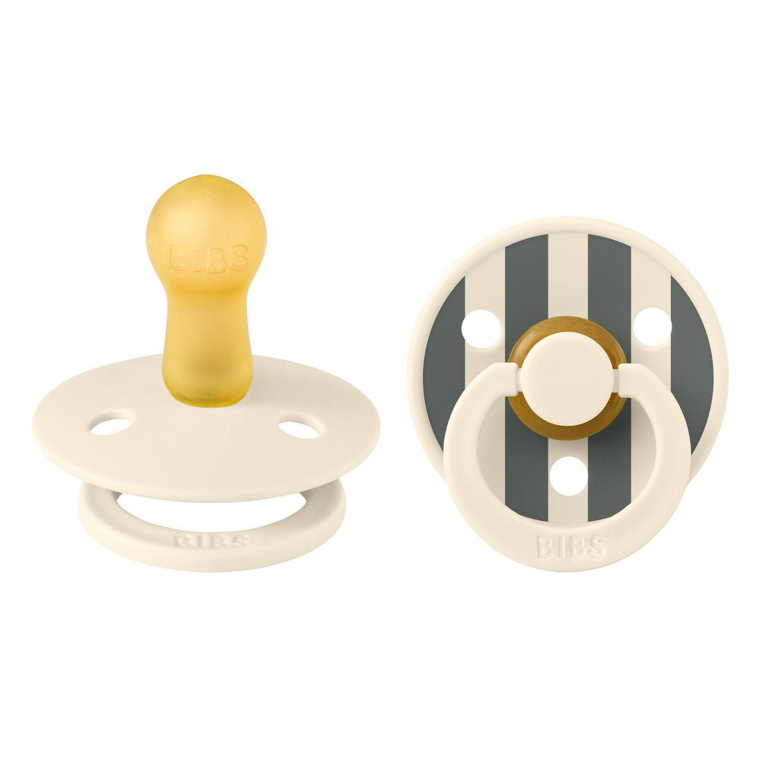BIBS Pacifiers - Studio Collection | Natural Rubber Baby Pacifier | Set of 2 BPA-Free Soothers | Made in Denmark | Block - Ruby Pine Mix | Size 6 to 18 Months