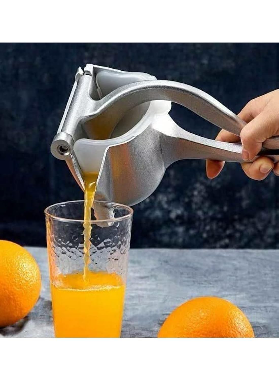 Orange Jumbo Juicer Aluminum Stainless Steel Lux Material Tell