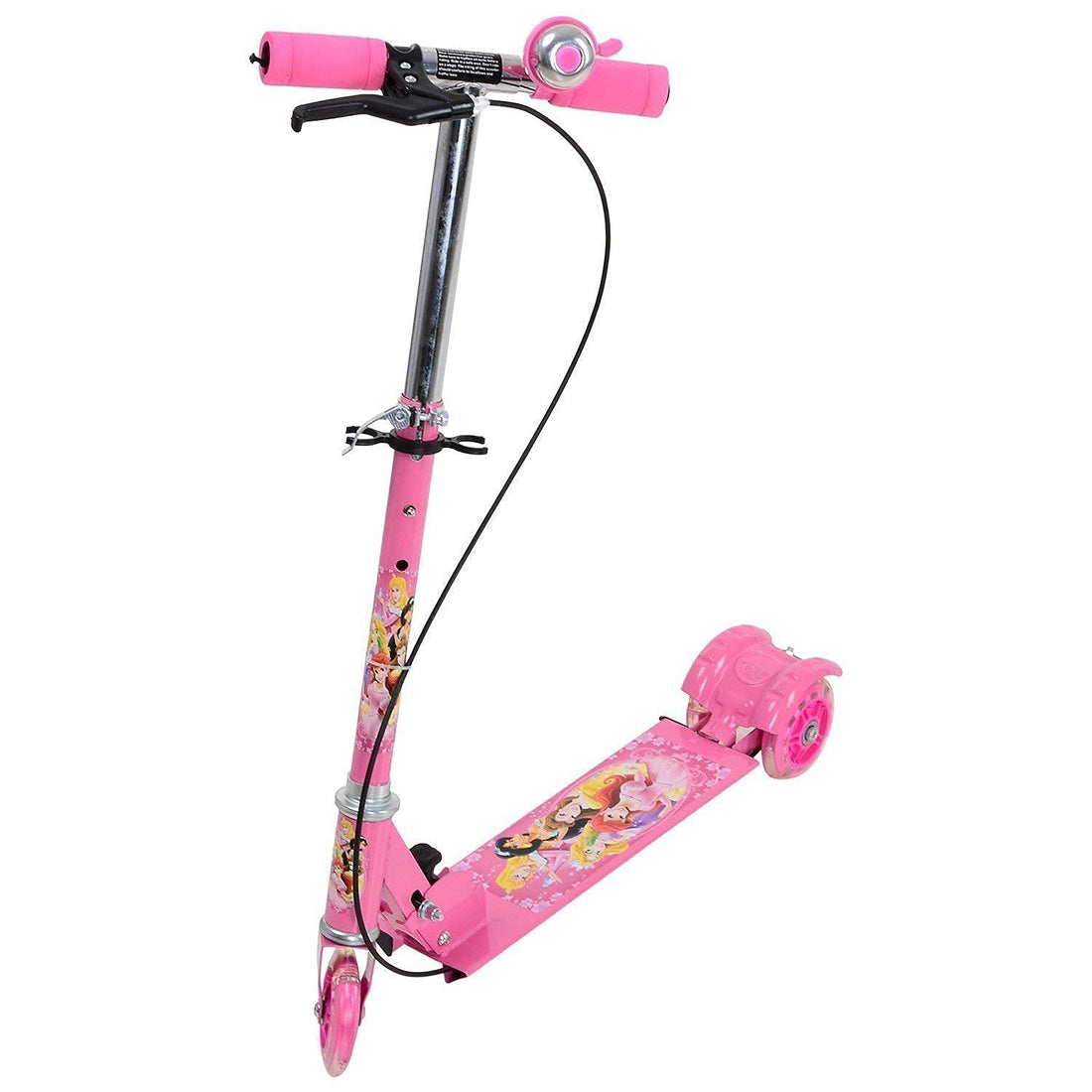 AENCI Scooter for Kids|3 Led Light on Wheel Foldable Kick Cycle for Kids,Boys and Girls|Adjustable Height|with Smooth Brakes & Bell|Age 3-7 Years
