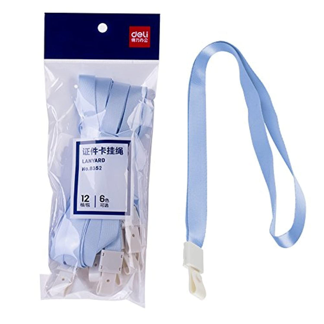 Deli office supplies name badge/lanyard 8352-light blue light blue