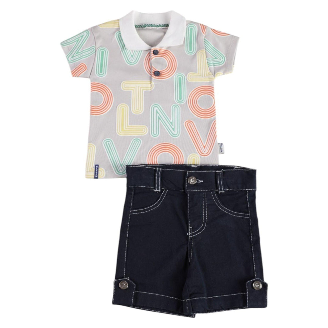 Boys Set Of 2 Pieces Half Sleeves T-Shirt&Short Printed letters Half Sleeves T-Shirt&Short (pack of 1)