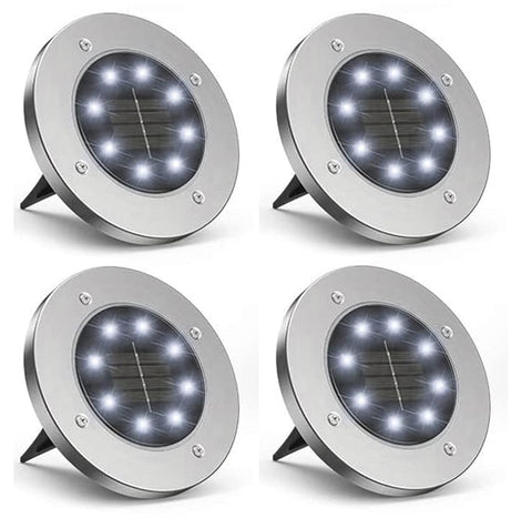 Generic Solar Outdoor Floor Lights, IP65 Waterproof LED Solar Lights Landscape Lighting Garden Yard Path 8 LED (White) (4)