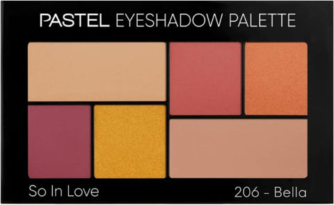 Pas-tel Eyeshadow Palette, So In Love 206 Bella, 6 Shades, Dermatologically Tested, Cruelty-Free, Vegan, Halal, Paraben-Free, Gluten-Free