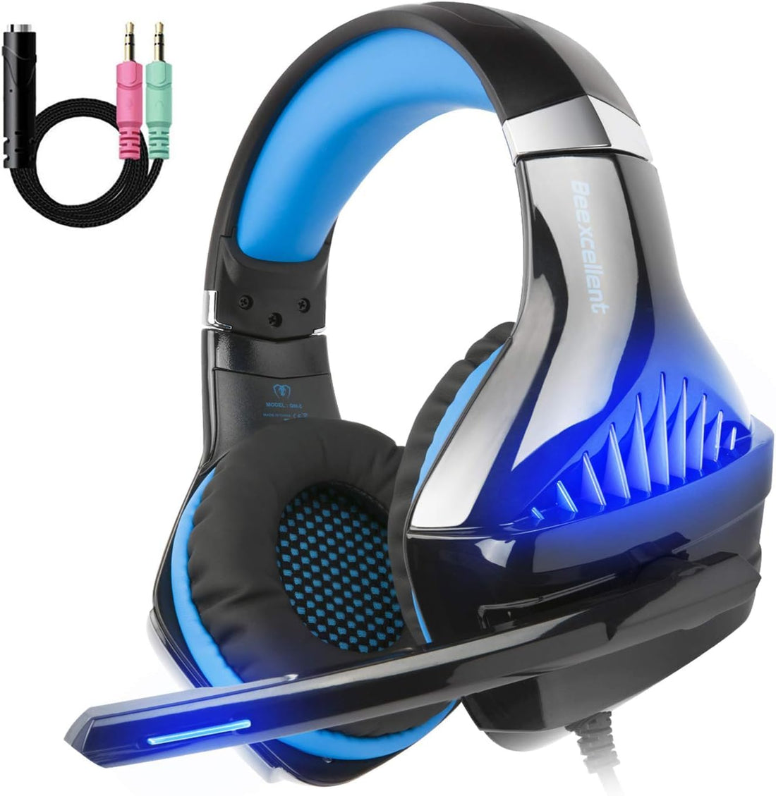 GM5 Gaming Headset with LED Light, 7.1 Surround Sound with Microphone, for Games, PC, Heavy Bass, Telescopic, Noise Isolation, Wired