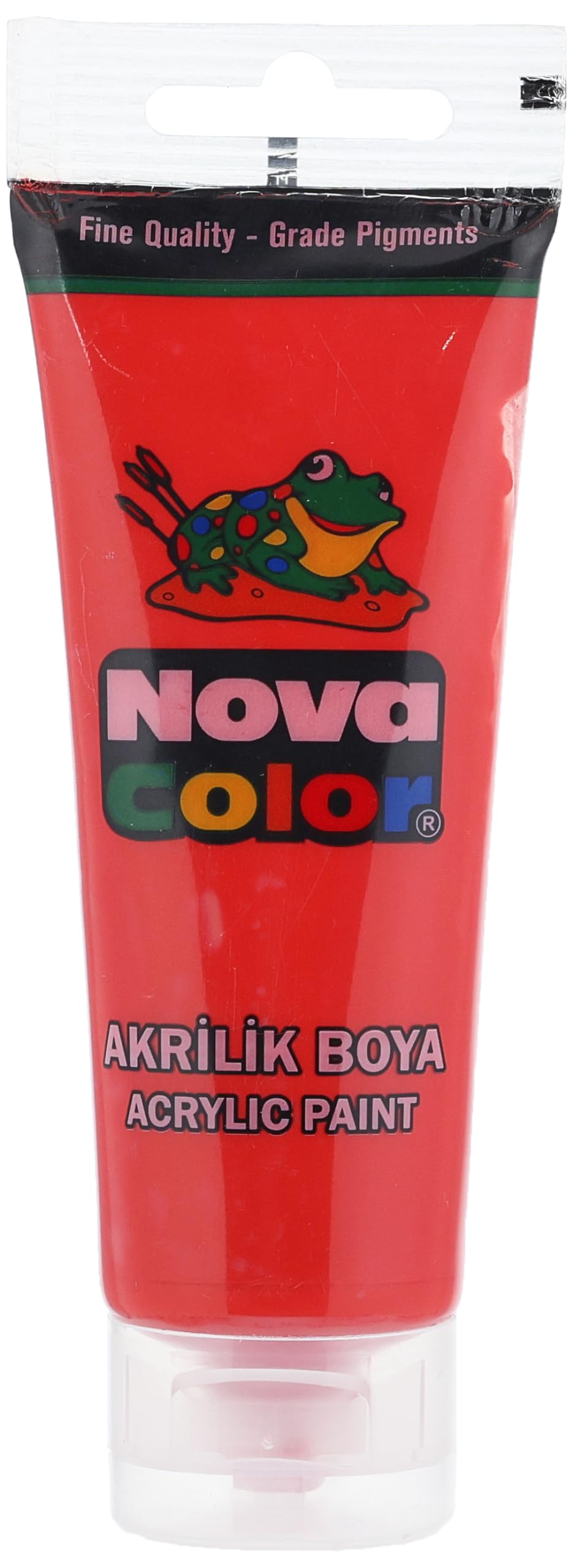 Nova color acrylic paint red nc-256 tube 75ml for canvas, ceramic, glass, wood, paper