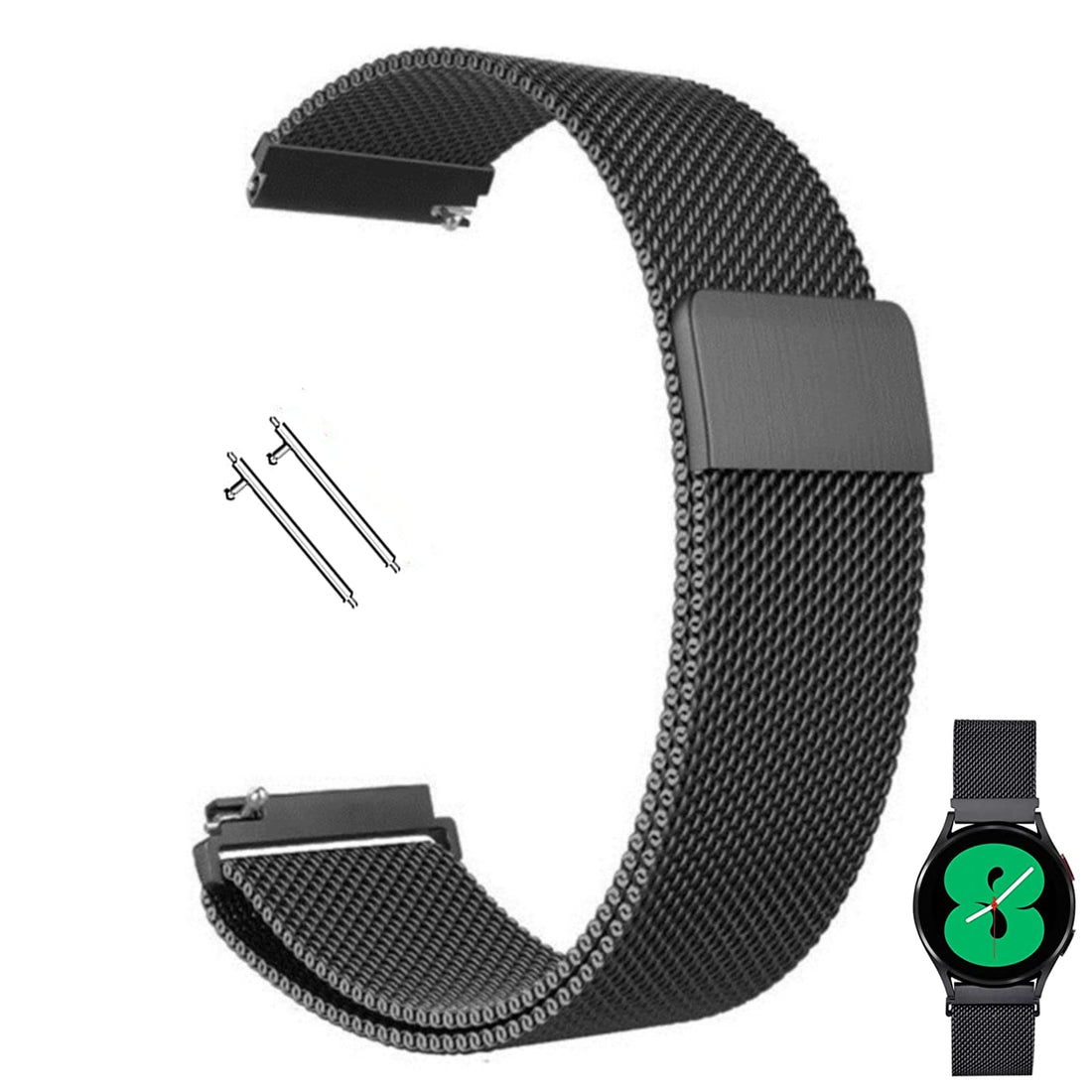 Magnetic Bands Compatible with Samsung Galaxy Watch 4 Band 40mm 44mm, Galaxy Watch 4 Classic Band 42mm 46mm, 20mm Quick Release Stainless Steel Replacement Sport Strap for Galaxy Watch 4 Women Men