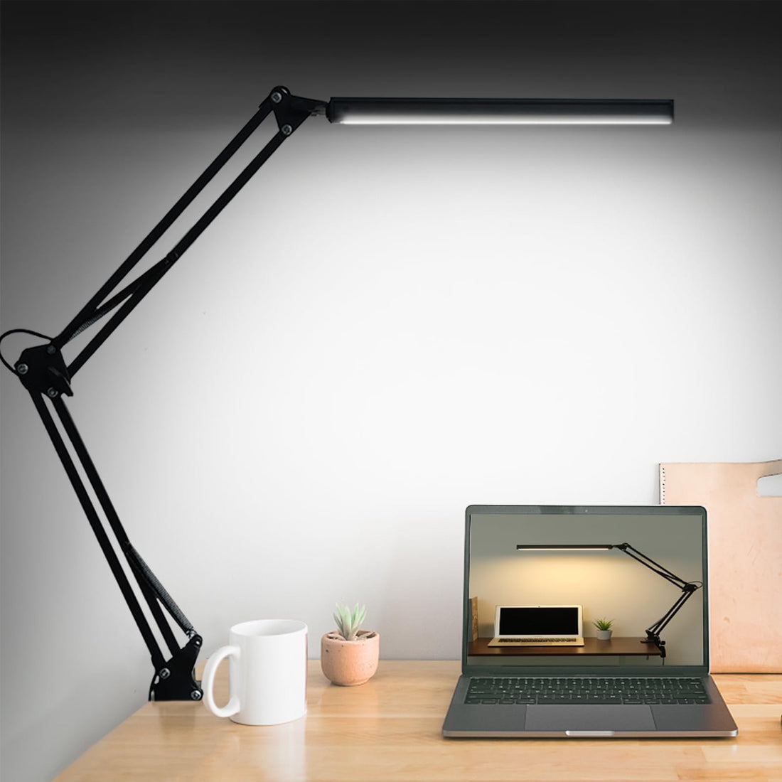 LED Desk Lamp LED Table Lamp LED Eye Care Lamp Dimmable 10 Brightness 3 Modes Table Lighting with Clip Reading Light for Study Work