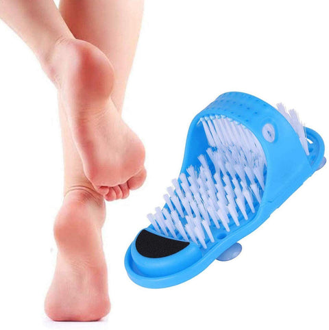 Foot scrubber, 1 piece magic shower foot massager cleaner slippers brush with non-slip suction cups, foot acupressure massage spa easy cleaning brush exfoliating scrub foot massager slippers
