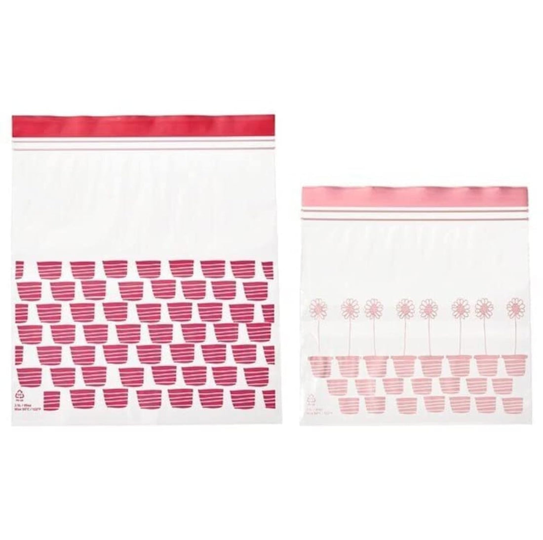 Digital Shoppy ISTAD Resealable bag, patterned red/pink, 2.5/1.2 l, Polyethylene plastic, 50 pack.