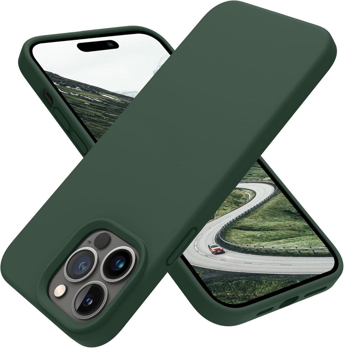 Nopatia Liquid Silicone Case for iPhone 15 Pro Max 6.7 inch Soft Touch Shockproof Full Protection Anti-Scratch Durable Back Cover Raised Camera Edges Slim Lightweight (Dark Green)