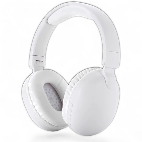 Wireless Headphone Bluetooth V5.3 SD-1101 with Mic for Laptop/Mobile Phone/PC, Over Ear Stereo Music Earphone, Deep Bass,Soft-Earpads, Headset For Gaming, with SD Memory Card/FM/AUX/Type-C (White)