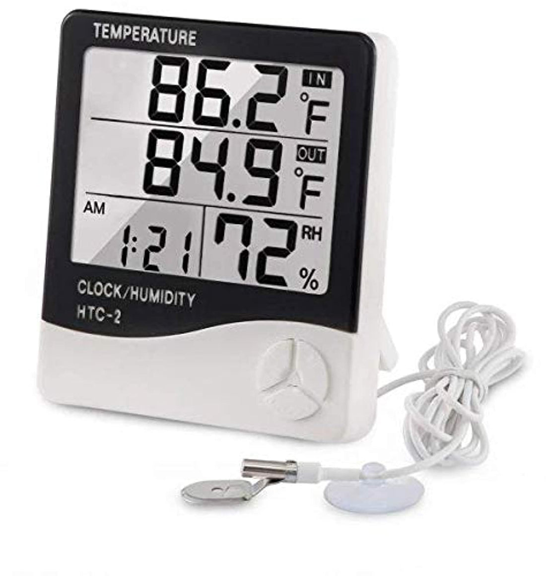 Eagle Tech HTC-2 Digital LCD Temperature Humidity Meter Clock Hygrometer Thermometer
