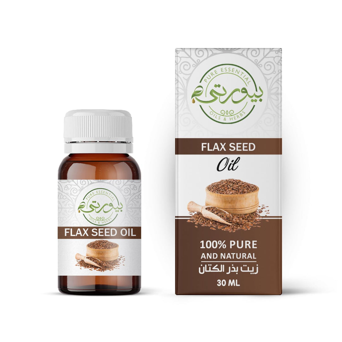 Purity - Flax Seed Oil Unrefined Cold Pressed Oil, 100% Pure Natural Carrier for Essential Oils, High Omegas 30 ML
