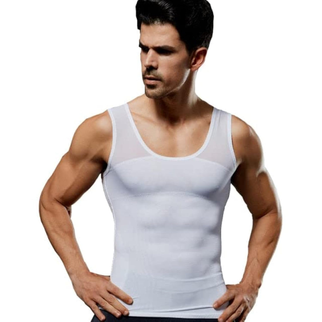 Men Vest Shapewear Gynecomastia Chest Binder Posture Corrector Underwear Tank Tops Slimming Tummy Abdomen Waist TrimmerwhiteL_ with two years guarantee of satisfaction and quality