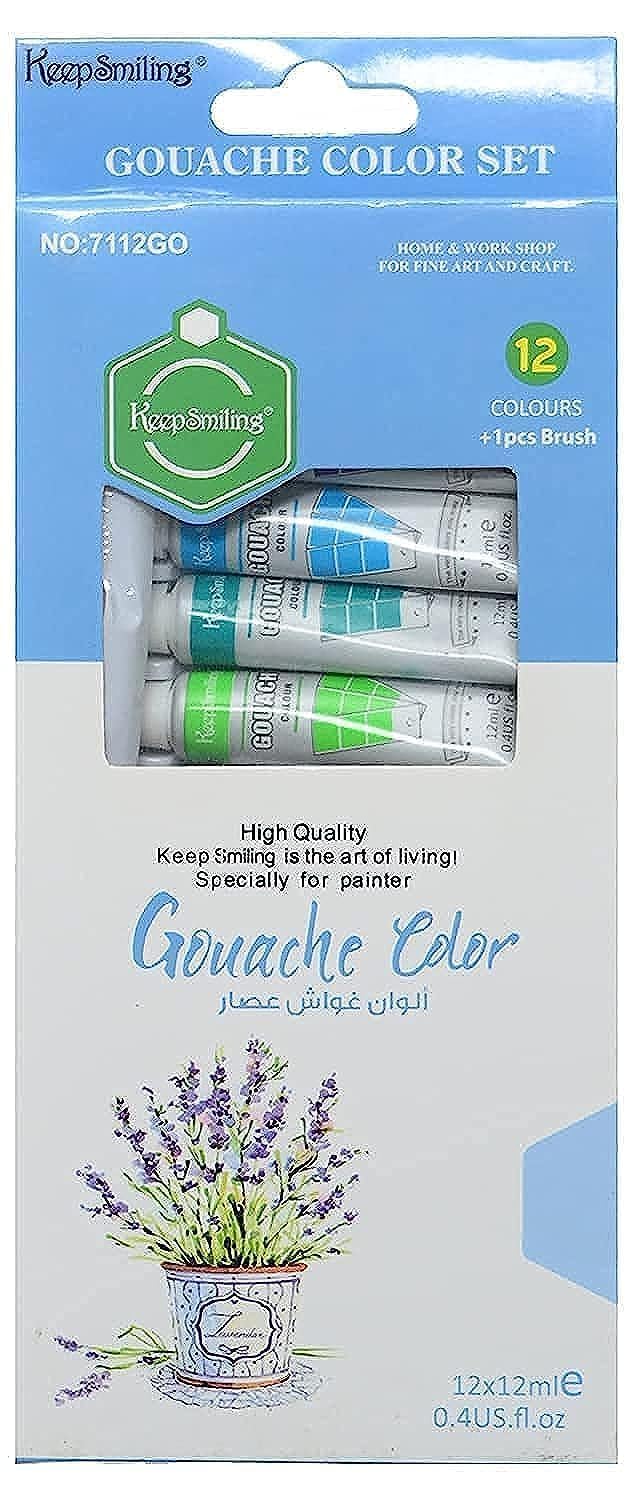 Keep Smiling 7112 Gouache Color Set of 12 Pieces 12 ml - 12 Colors