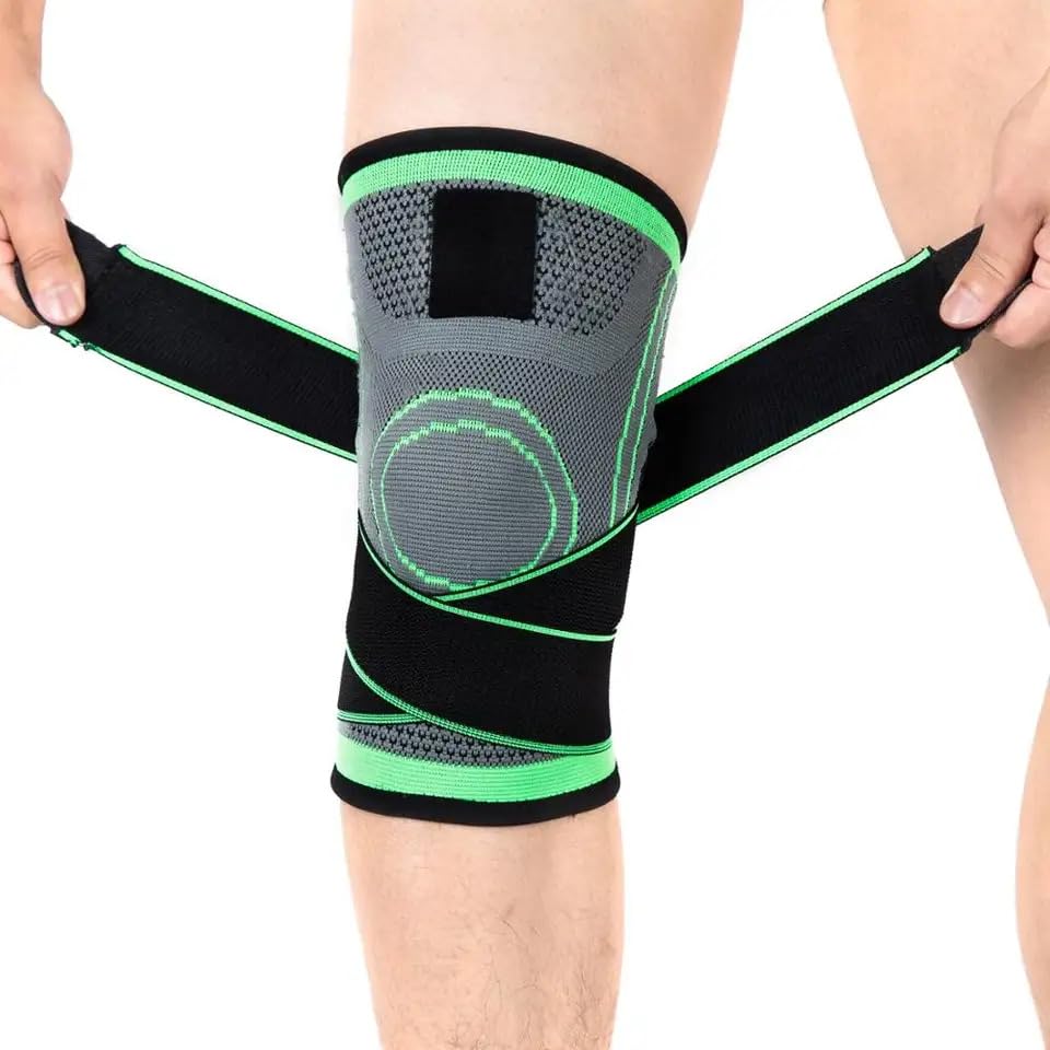 SWOPPLY Knee support band Sleeve,Knee Guard Pad Brace Compression Fit Joint Pain and Arthritis Relief, Improved Circulation Wrist Band Straps Gym Workout,Fitness Weight Wraps (Knee Suport Band 1 pcs)