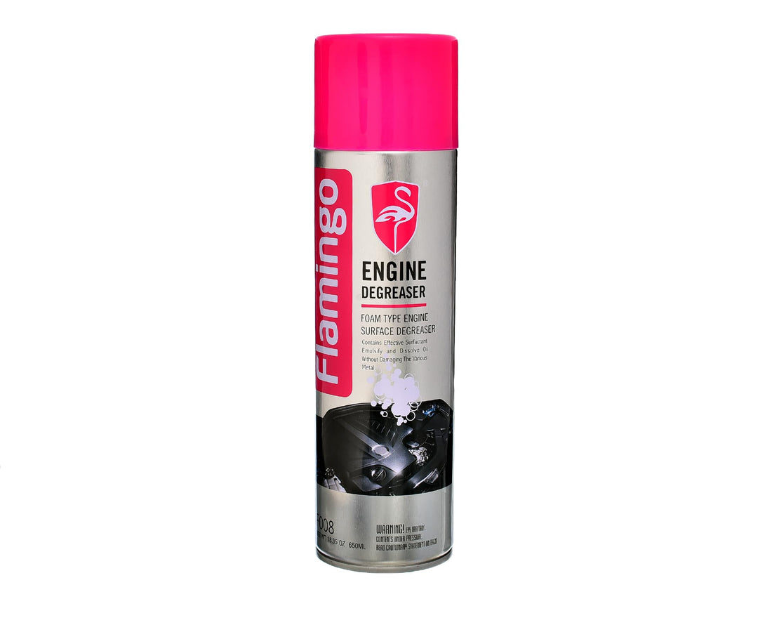 FLAMINGO CARCARE TECH FLAMINGO ENGINE DEGREASER, ENGINE CARE, ENGINE CLEANER, ENGINE FOAM, F008, 560ML, منظف محرك, غسيل محرك, ملمع محرك