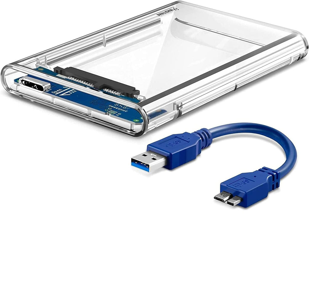 Zonic Z1081 2.5 inch USB 3.0 to SATA Hard Disk Drive Clear Transparent External Hard Drive Enclosure for SSD or HDD, speed up to 6Gbps Support 4tp
