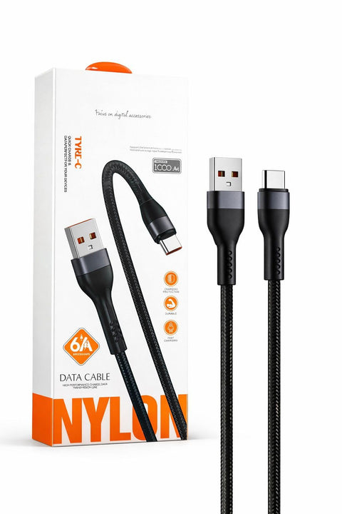 USB-A to USB-C Cable 6A Fast Charging Compatible with iPhone 17/16, Galaxy S25, Pixel 10, iPad Pro, Braided 1000mm