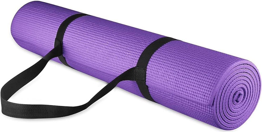 SMART FIT ® Non-Slip Yoga Mat (5ml Thickness Purple + Belt + Carrying Case)