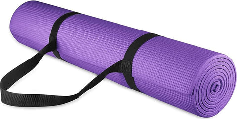 SMART FIT ® Non-Slip Yoga Mat (5ml Thickness Purple + Belt + Carrying Case)