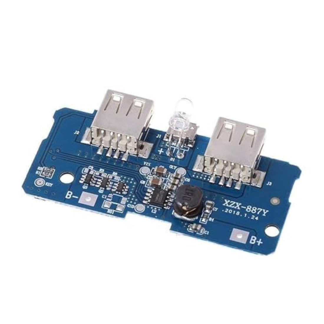 Power Bank Module with Dual USB 5V 2A and LED Lamp