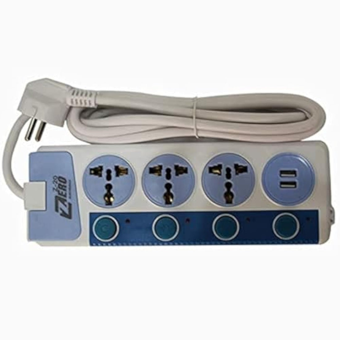 Zero Power Strip 3 Ac Sockets Plus 2 USB Ports, ZR-20