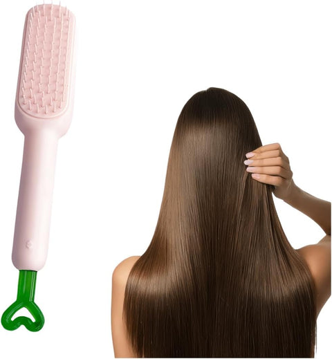 Self Cleaning Hair Brush Hairbrushes for Women Easy Clean Hair Brush, Massage Comb with Retractable Bristles One-pull Clean Anti Static Hair for All Hair Types (Multicolor) 4pcs