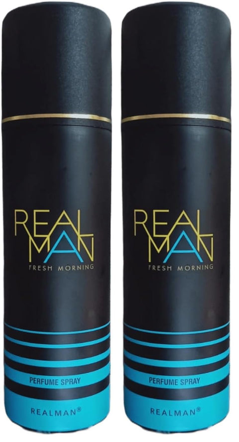 Real Man Fresh Morning Body Spray for Men 150 ml (Pack of 2)