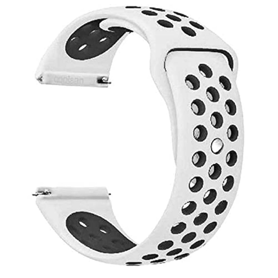 Silicone Strap (White/Black, 22mm)
