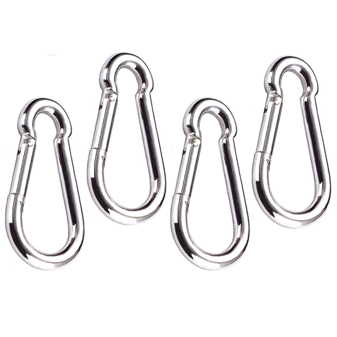 TANGDIAABBCC U/A 4 Pack Spring Snap Hook Carabiner Clips Heavy Duty M8, 304 Stainless Steel Spring Snap Link for Swing, Hammock, Crafts, Gym, Kayaking, Dog Leash (4xM8)