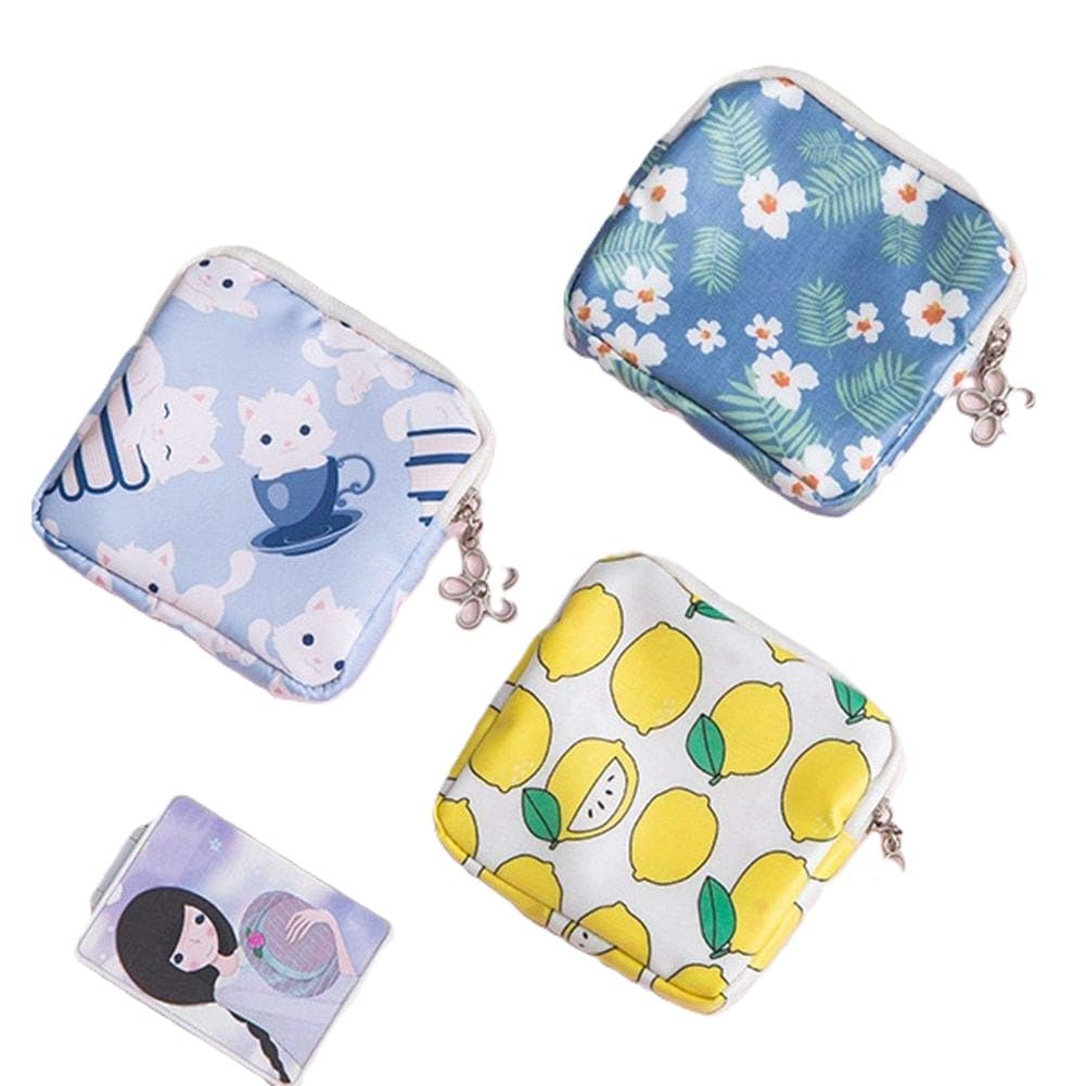 Mini Travel Organizer Bag – Waterproof Sanitary Pad Pouch, Cosmetic Makeup Case, Small Accessories Holder, Lightweight & Durable for Everyday Use (Pack (2 Pieces))