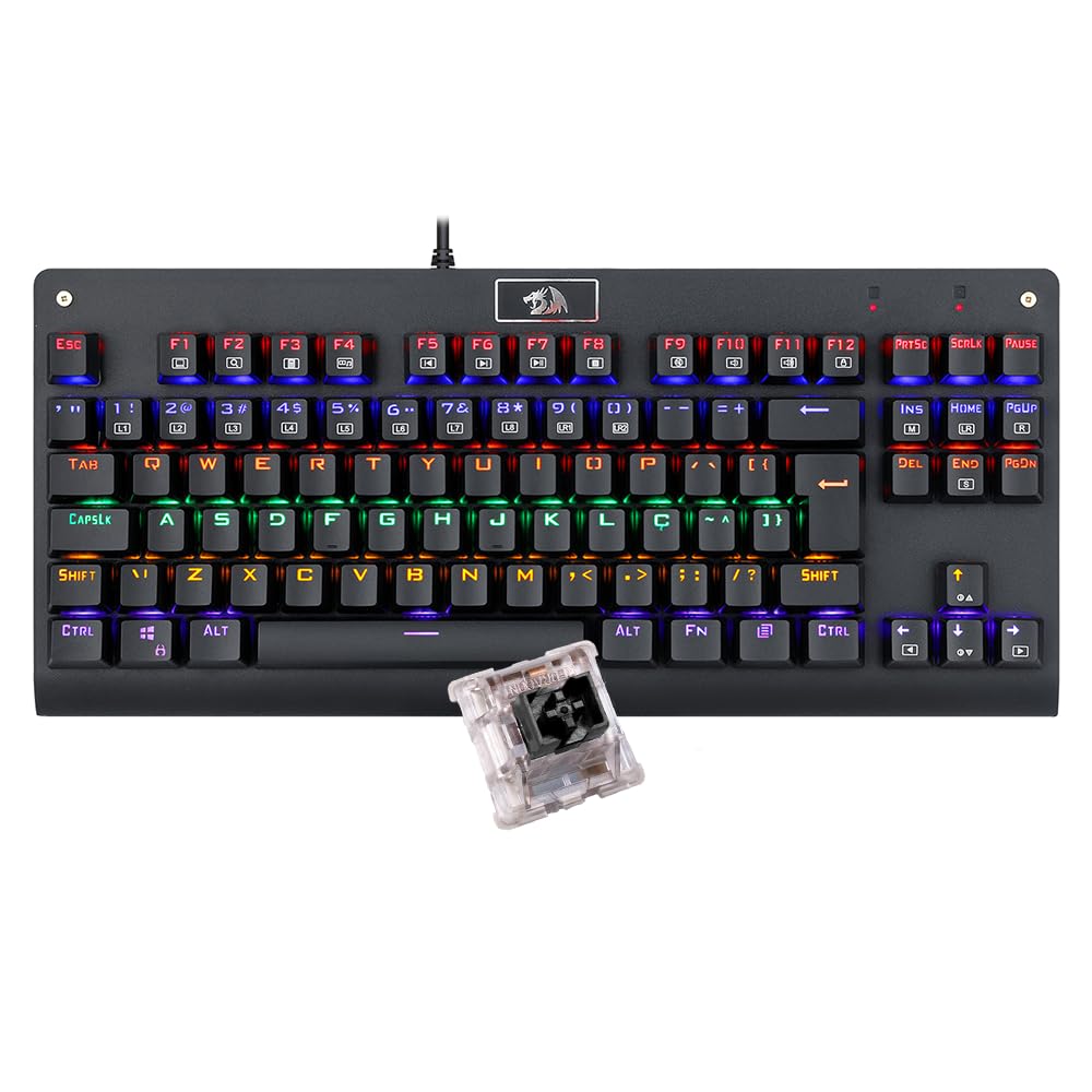 Redragon K568R Dark Avenger Mechanical Gaming Keyboard – Blue Switches, Rainbow LED Lighting