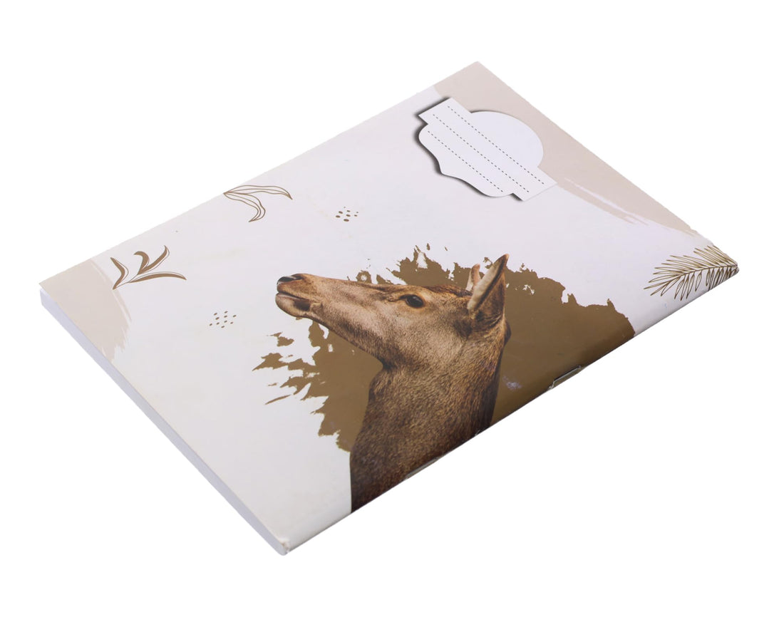 Extra Line School Notebook Stapled Ruled 100 Sheets Gazelle Design Coated Cover