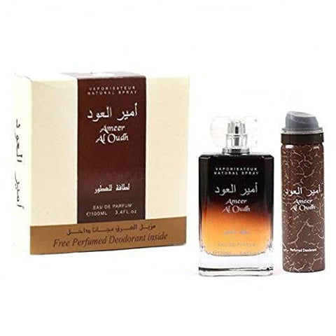 Ameer Al Oud Perfume - Unisex - Eau de Parfum 100ml with Deodorant Spray by Lattafa Emirati Brand