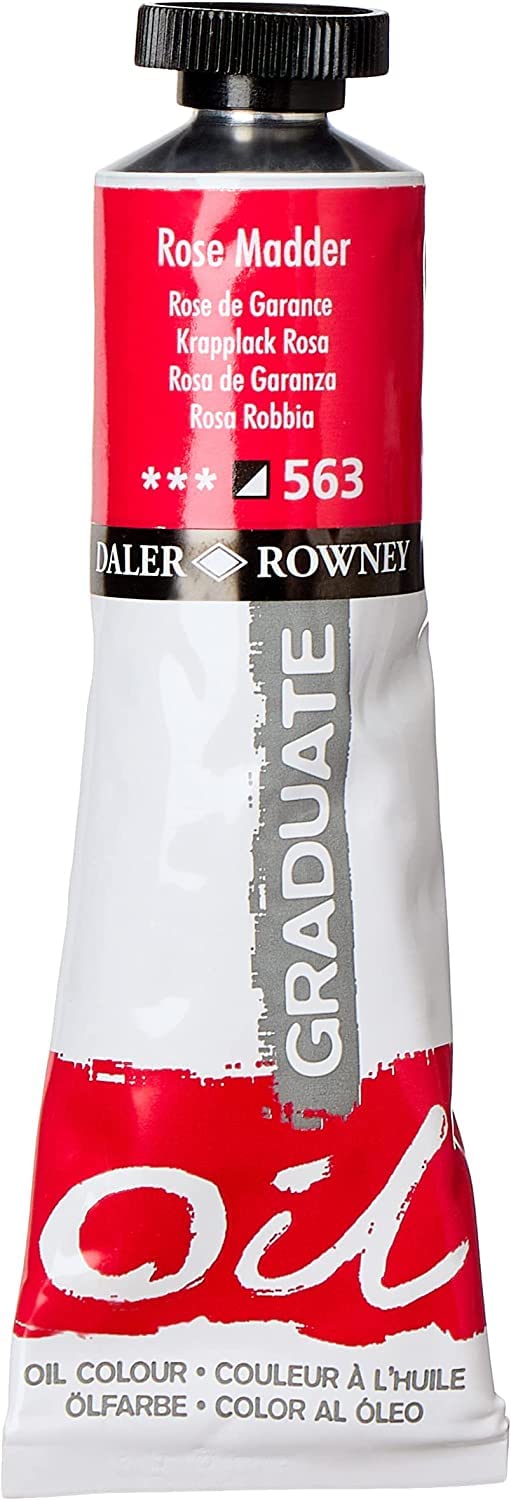 Daler Rowney Graduate Oil Colour Tube 200ML For Painting Pads And Paper - Rose Madder