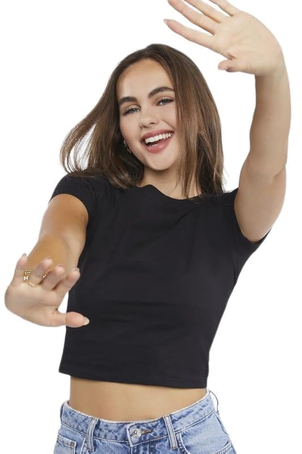 FOREVER21 Women Cotton-Blend Crew Tee
