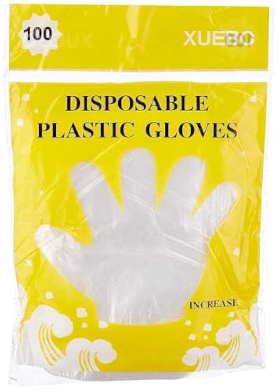MT Disposable Plastic Gloves, 100 Pieces - Transparent