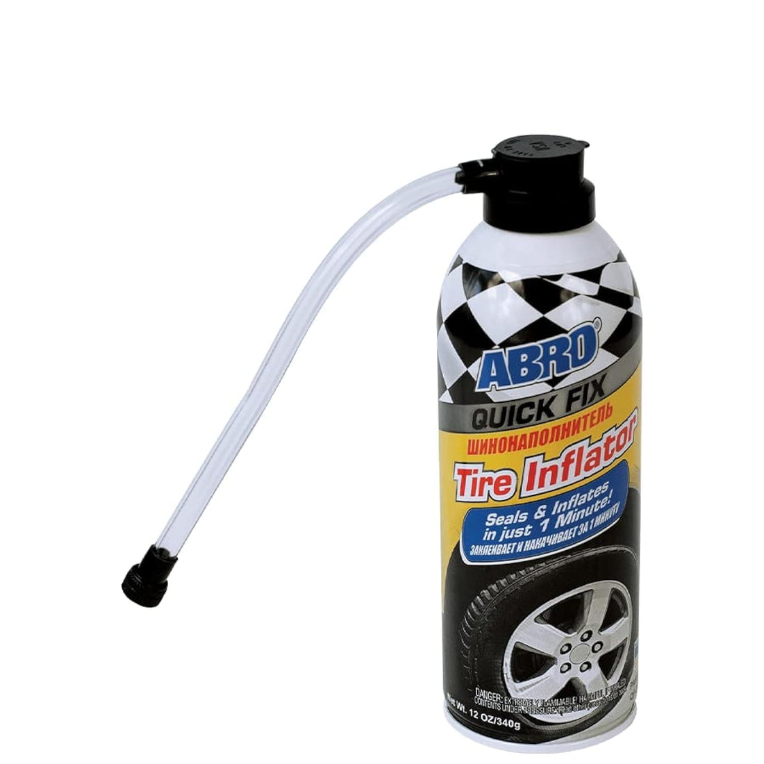 ABRO Quick Fix Tire Inflator with 7in Hose - 340g