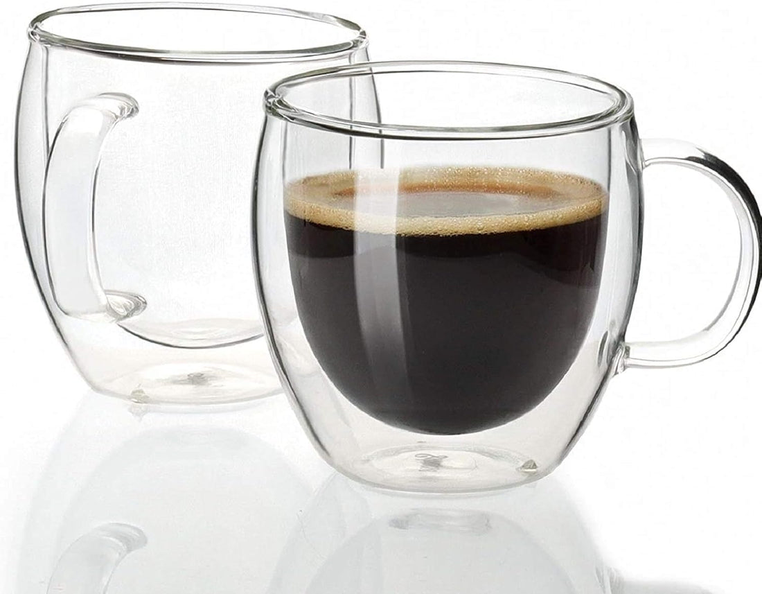 Cristal Collection Double Wall Cup, Elegant Classic Design, Perfect Glasses for Water, Juice, Beer, Wine, and Cocktails and All Purpose Occassion Use, 2 Pieces Set, 250 ml, Clear, CRY8024