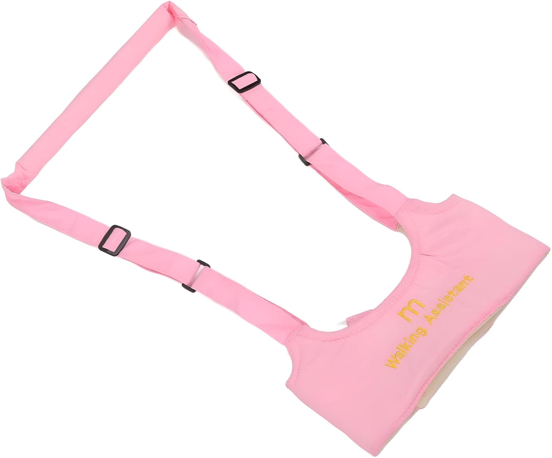 Infant Walking Support - Gentle Pink Cotton Harness with Adjustable Straps for Safe Early Walking, Ideal for Babies 6-24 Months Old